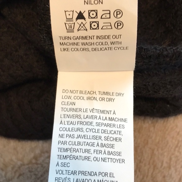 LUCKY BRAND Black Waffle Long Sleeve Top with Lace Size XS - Picture 16 of 16